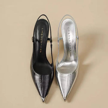 Xajzpa New Fashion Women's High Heels Sandals Pointed Toe Shoes Sexy Slingback Woman Slippers Summer Trend Designer Dress Pumps Sandals